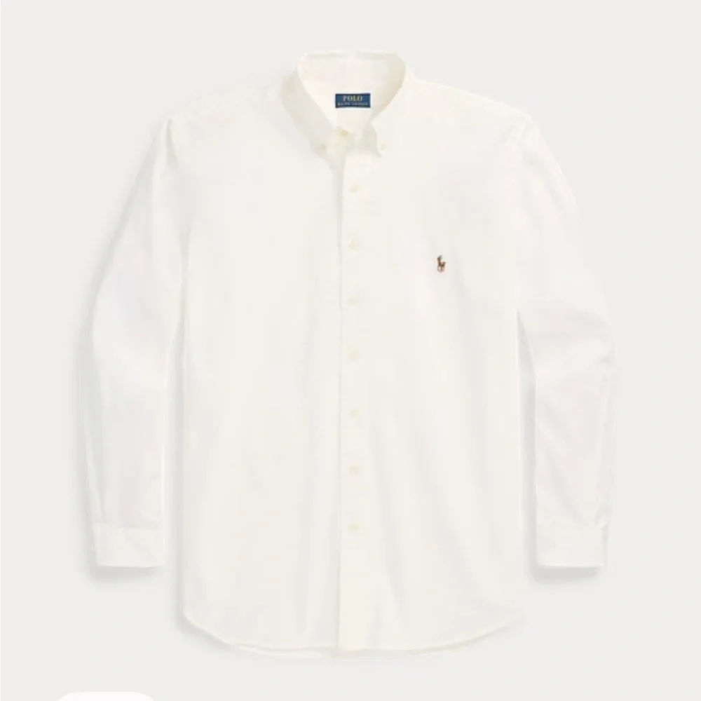Ralph Lauren Men's white Chambray button down Shirt 16.5-35